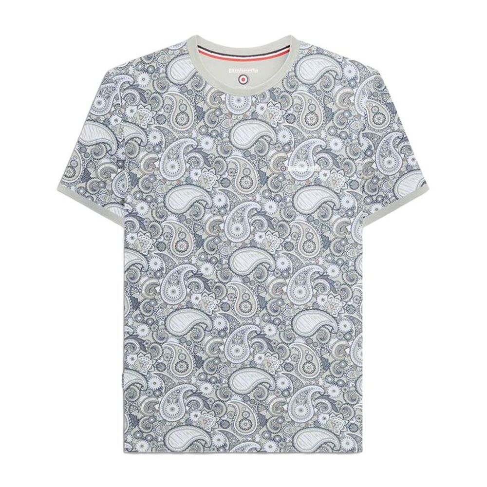 Lambretta Mens SS25 Paisley T-Shirt / Desert Sage